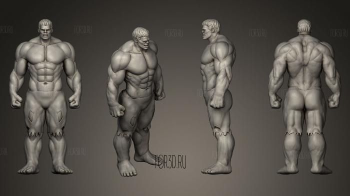 Hulk fan art stl model for CNC